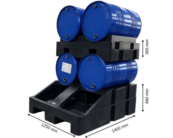 P-530-4Y KİMYASAL DÖKÜNTÜ PALETİ 1250*1400*H480 MM - Görsel 2