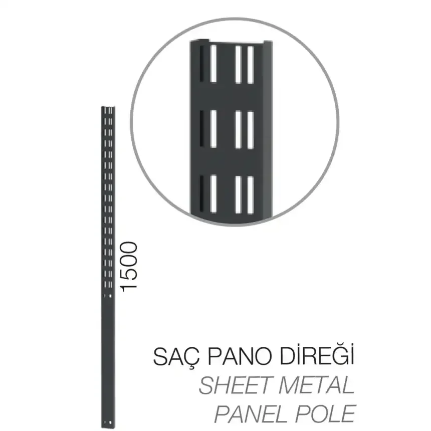 sumbul-plastik-8900-62-150-aski-panosu-diregi 8900-62.150 Askı Panosu İçin Sac Direk - 1500 MM Uzunluğunda - Görsel 1