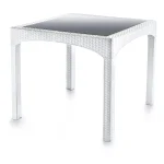 S-2573 Rattan Camlı Kare Masa (Temperli)