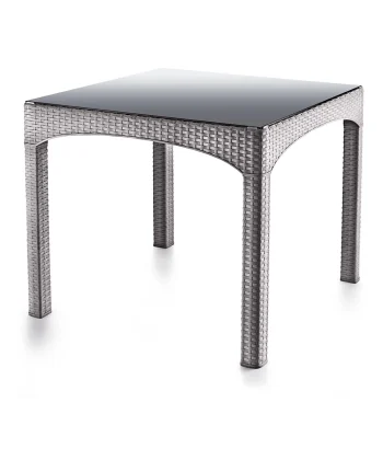 S-2576 Rattan Kapalı Camlı Kare Masa (Temperli) - Görsel 2
