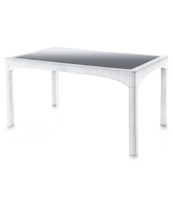 S-2586 90*150 Rattan Camlı Masa (Temperli)