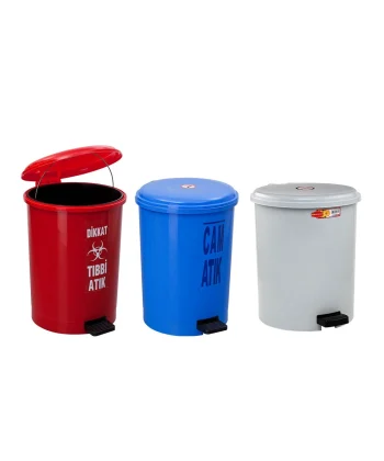 S-4219 Pedallı Yuvarlak Çöp Kovası 40 Lt