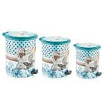 S-4229 IML Pedallı Çöp Kovası 3'lü Set
