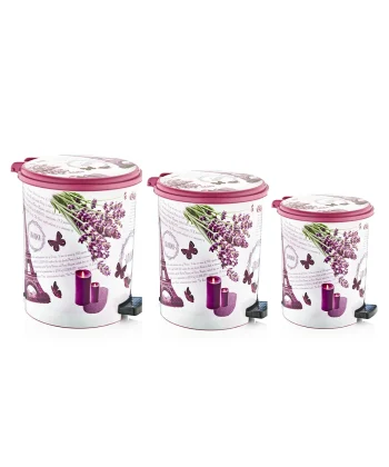 S-4229 IML Pedallı Çöp Kovası 3'lü Set - Görsel 3