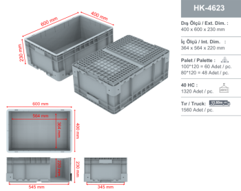 HK-4623 ESD Antistatik Plastik Kasa - Görsel 2