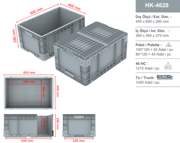 HK-4628 ESD Antistatik Plastik Kasa - Görsel 2