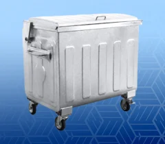 Metal Galvaniz Çöp Konteyneri
