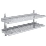 S.ETP2.3080 2 Katlı Perfore Ayarlanabilir Duvar Rafı 800 × 300 mm