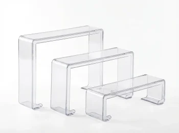 3 Lü Merdiven Set Pleksi Ayakkabı Standı