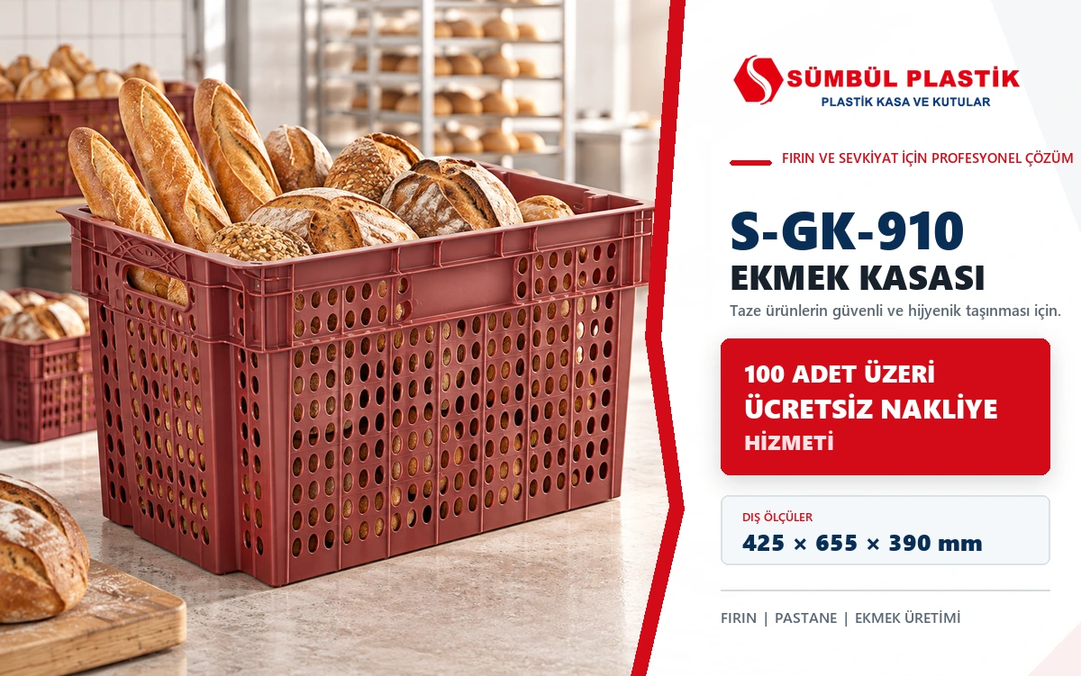 S-GK-910 Ekmek Kasası | 100 Adet Üzeri Ücretsiz Nakliye
